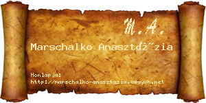 Marschalko Anasztázia névjegykártya